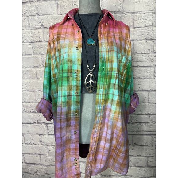 Reworked/upcycled flannel shirt - Picture 1 of 8